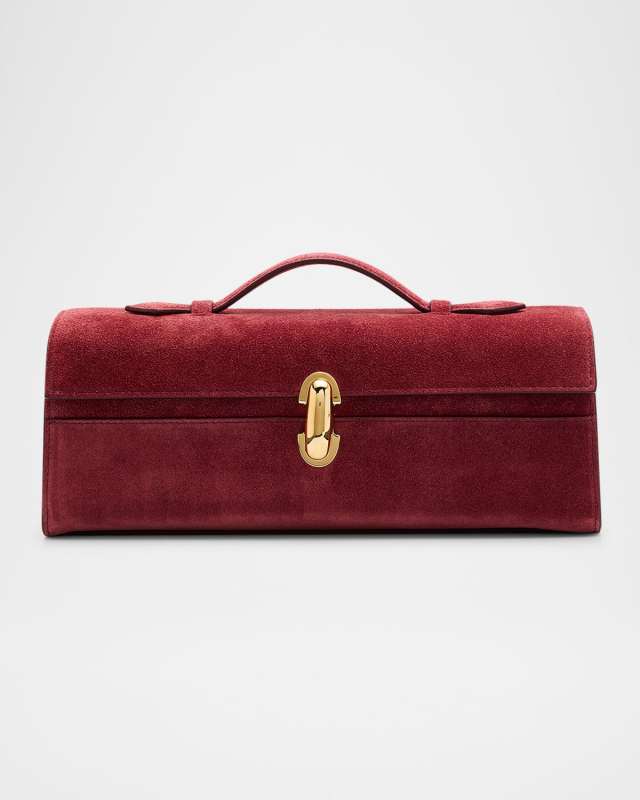 Slim Symmetry Pochette Suede Top-Handle Bag